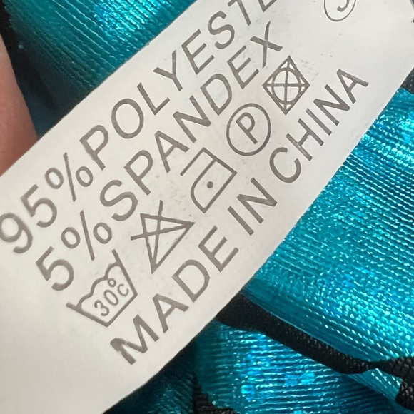 NEW! Zimu mermaid leggings. Metallic blue/black fitted leggings. Size small. - Picture 6 of 7